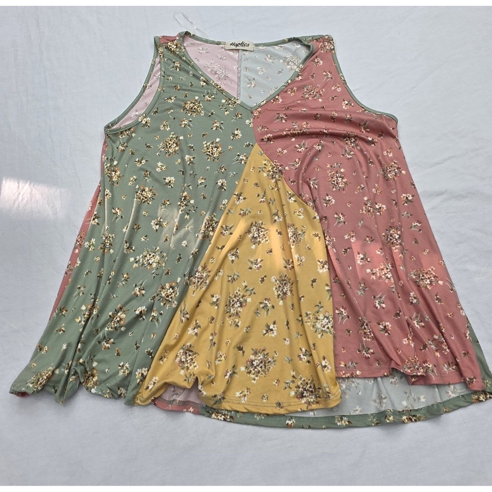 Haptics By Holly Harper‎ Floral Print Flowy Sleeveless Summer Top Size Medium